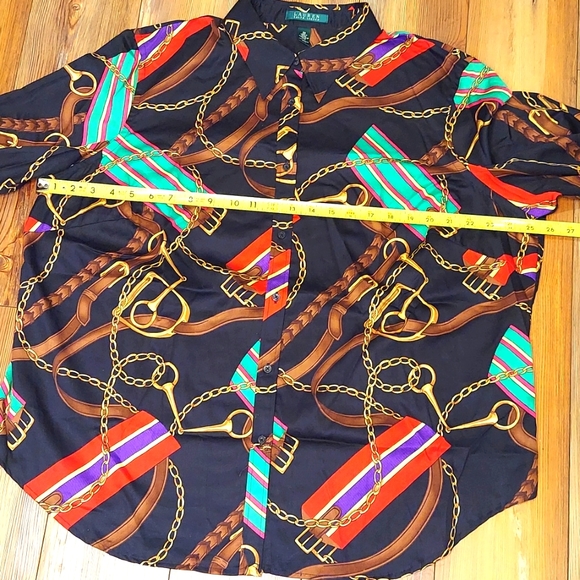 Vintage Lauren Ralph Lauren Horse Buckle 100% Cotton Button Down Size 2X - Picture 6 of 10